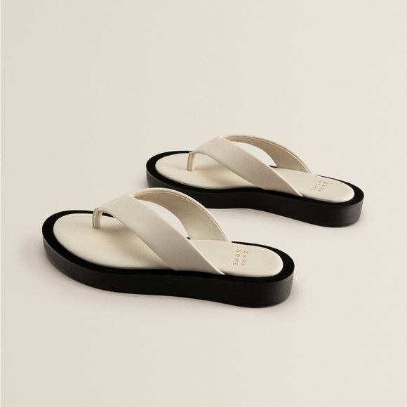 Zara Home contrast Leather Sandals 🍦US 8 - Picture 5 of 13